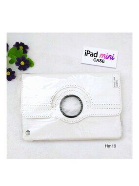 iPad Mini Case Cover White Faux Leather 360° Rotating Stand Anti-slip 7.9”